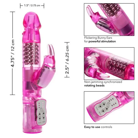 Castle Megastore Vibrators Waterproof Jack Rabbit Pink