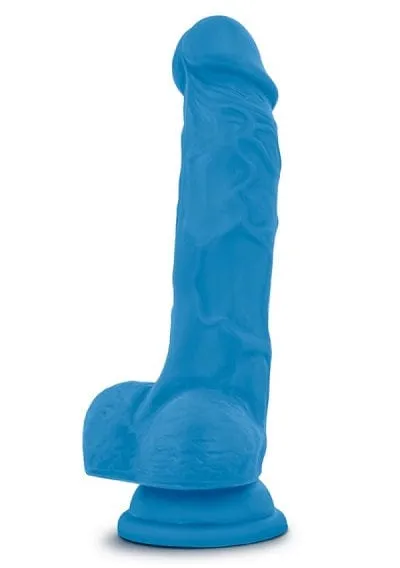 Blush Neo Neon Blue 75 Inch Dual Density Cock With Balls Blush Dildos