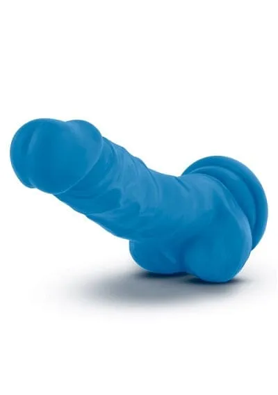 Blush Neo Neon Blue 75 Inch Dual Density Cock With Balls Blush Dildos