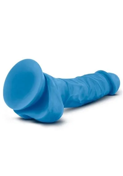 Blush Neo Neon Blue 75 Inch Dual Density Cock With Balls Blush Dildos