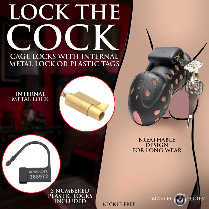Master Series Male Sex Toys Lock Down Chastity Cage
