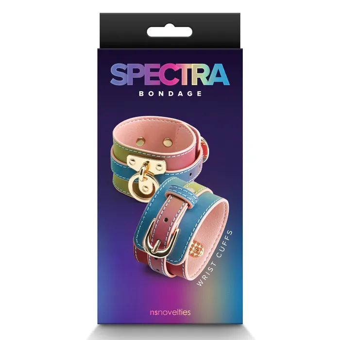 Spectra Bondage Petite Rainbow Faux Leather Wrist Cuffs ns novelties Couples